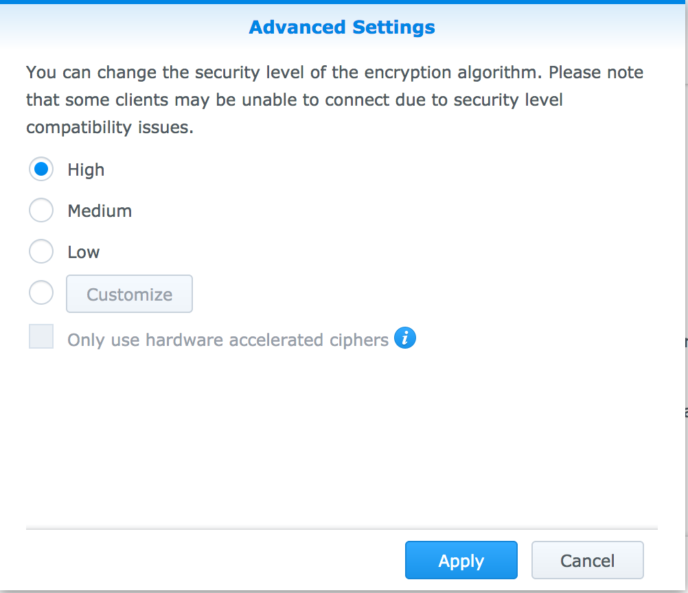 Advanced Settings panel